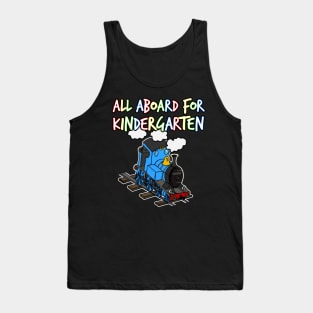 All Aboard For Kindergarten Steam Train (Blue) Tank Top